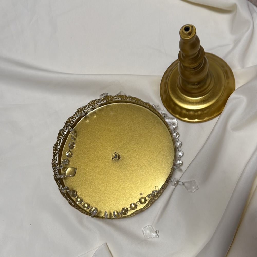 Metric Gold Cake Stand with Crystal Accents #697 - Picture 4 of 4